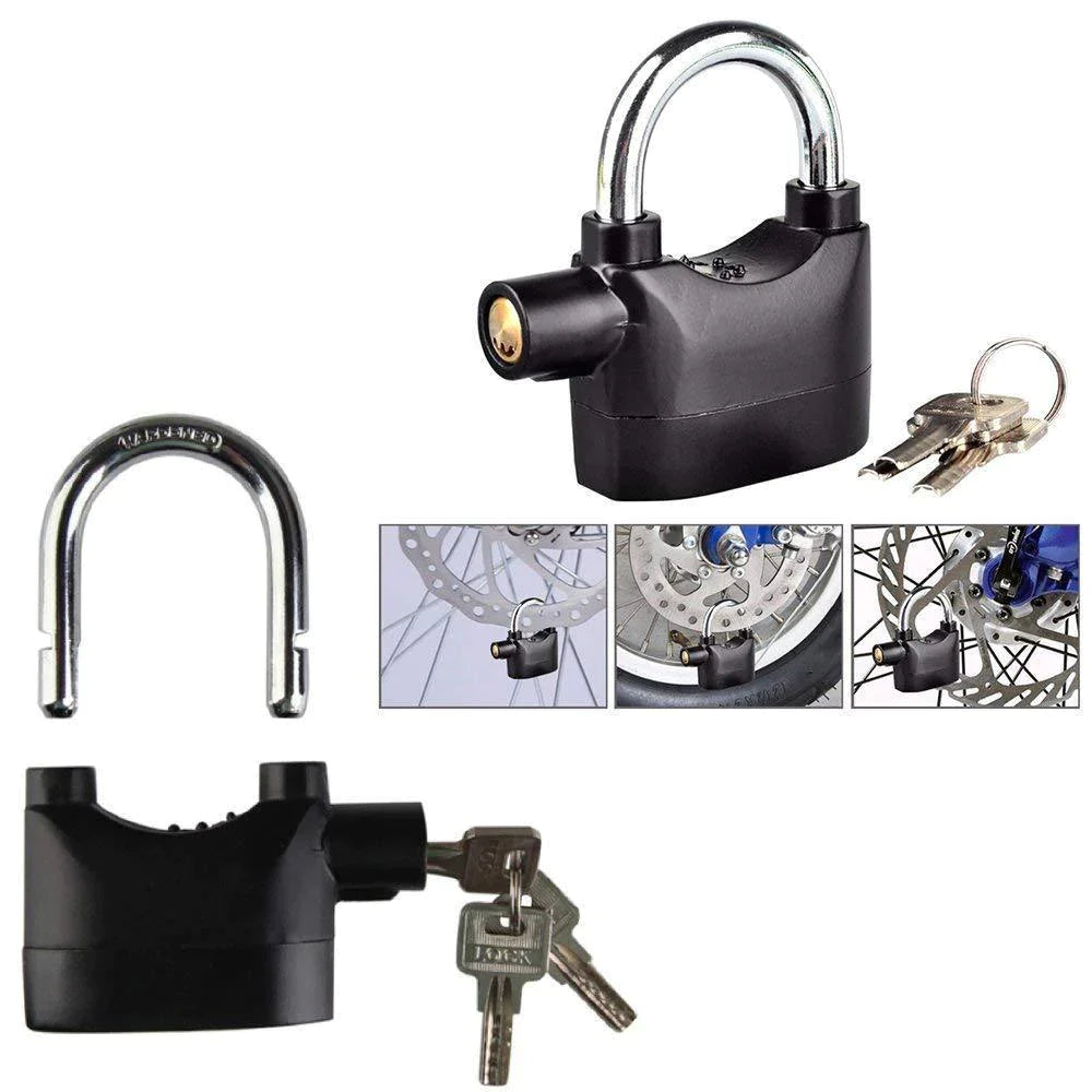 0185a Security Alarm Lock System | Waterproof Black Anti-theft Siren 110dba alarm anti Padlock FoR Bike|Door Window|Battery padlock 0185a Security Alarm Lock System | Waterproof Black Anti-theft Siren 110dba alarm anti Padlock FoR Bike|Door Window|Battery padlock